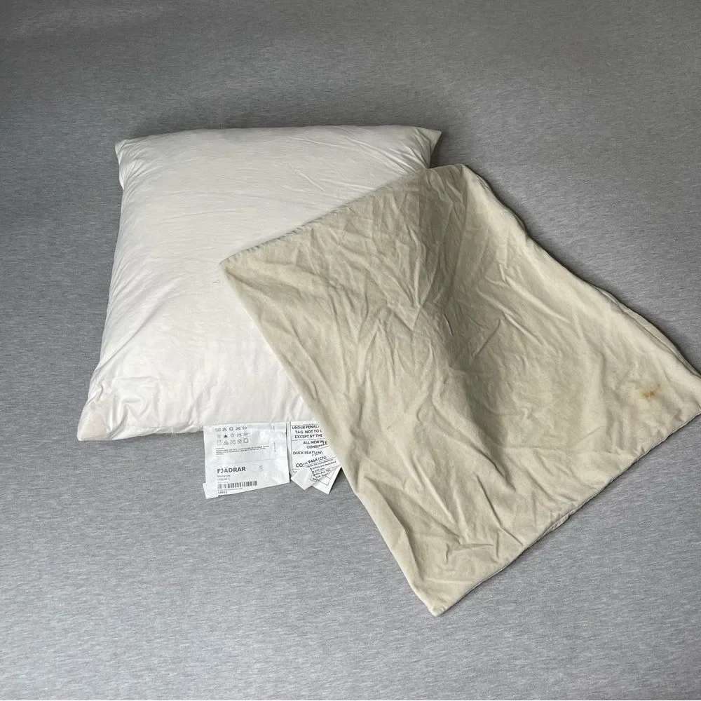 IKEA Fjadrar 20”x20” Inner Pillow & Sanela Cushion Pillow Case 2 PCS. Set